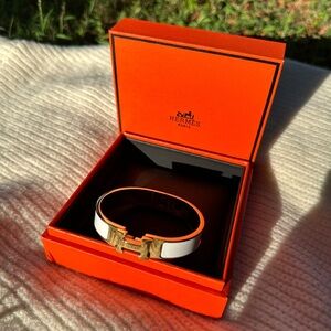Hermes White and Gold Women's Bracelet 🎀